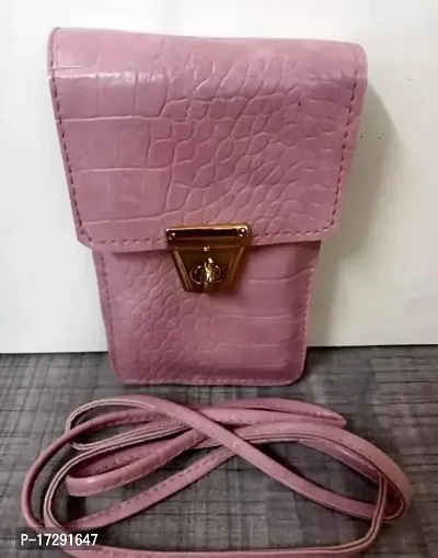 Stylish Pink PU  Sling Bag For Women-thumb0