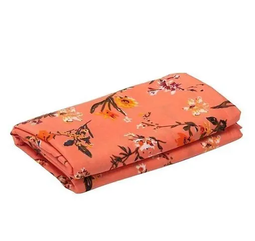 Women Ethnic 5 Yards (?Metres) Unstitched Art Poly Crepe Floral Printed Soft and Light Weight Fabric Material for Garments and Dresses