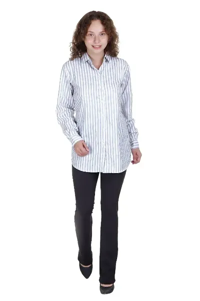 Striped Long Casual Shirts for Women