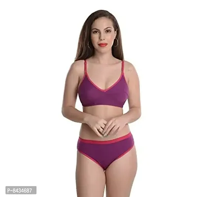 Buy sonia collection Women's Cotton Bra Panty Set Lingerie Set for Honeymoon  Bridal Push up Swimwear Bikini Set for Ladies/Girls (36, Purple) Online In  India At Discounted Prices