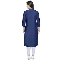 jyoti Women's Cotton Regular Kurta (Women Kurtis Dark Green XXL_Navy Blue_Medium)-thumb2