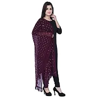 TVESA Women's Embroidered Chiffon Dupatta (roshni-d1_Wine_Free Size)-thumb1