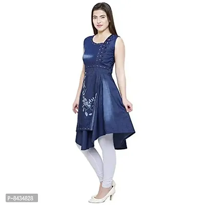 Jyoti Women's Cotton Regular Kurta (sc-141_Blue Denim_X-Large)-thumb2
