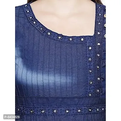 Jyoti Women's Cotton Regular Kurta (sc-141_Blue Denim_X-Large)-thumb4