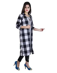 sonia collection Khadi Cotton Kurti with Stylish Shrug for Girls/Ladies (XL, Black  White)-thumb1