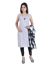 sonia collection Khadi Cotton Kurti with Stylish Shrug for Girls/Ladies (XL, Black  White)-thumb4