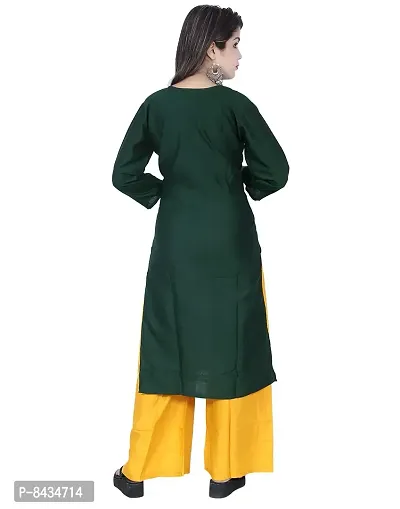 TVESA Womens Fancy Neck Hand embroiedary Cotton Silk Kurti for Ladies/Girls-thumb2