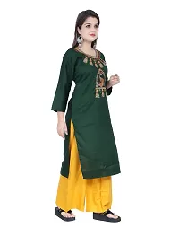 TVESA Womens Fancy Neck Hand embroiedary Cotton Silk Kurti for Ladies/Girls-thumb3