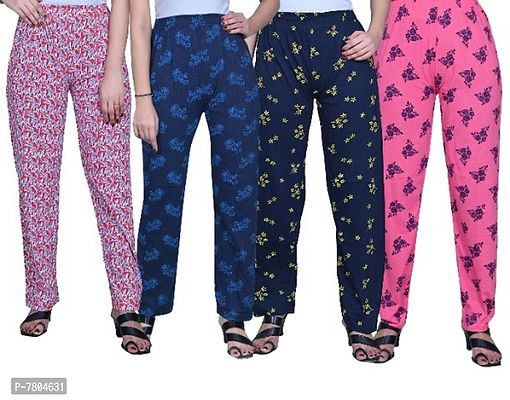 Multicoloured Cotton Hosiery Printed Loungewear For Women-thumb0