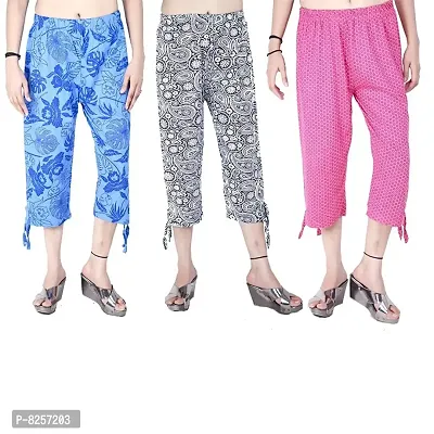 Multicoloured Cotton Printed Loungewear For Women-thumb0