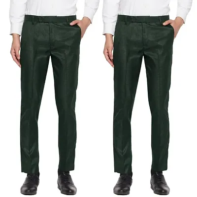 VEI SASTRE Must Have Stylish Wrinkle Free Formal Trousers For Men (Pack of 2)
