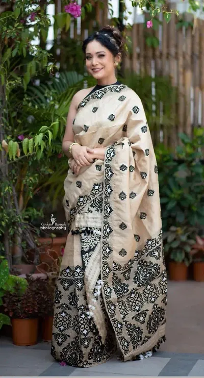 Best Selling Art Silk Saree with Blouse piece 