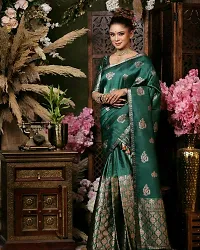 Beautiful Silk Saree With Blouse Piece For Women-thumb1