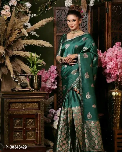 Beautiful Silk Saree With Blouse Piece For Women-thumb2