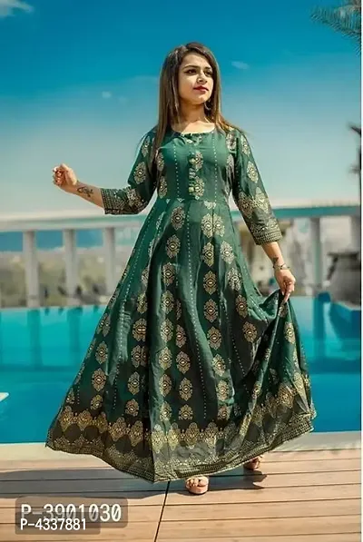 Rayon Printed Anarkali Kurta