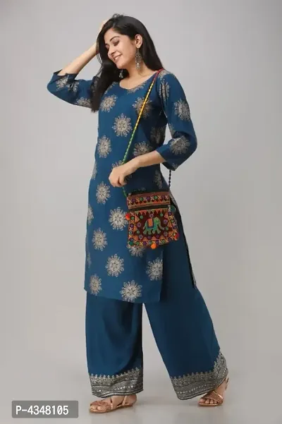 Women's Beautiful Rayon Kurta and Bottom Set-thumb0