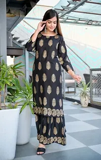 Stylish Rayon Kurta With Sharara Set-thumb1