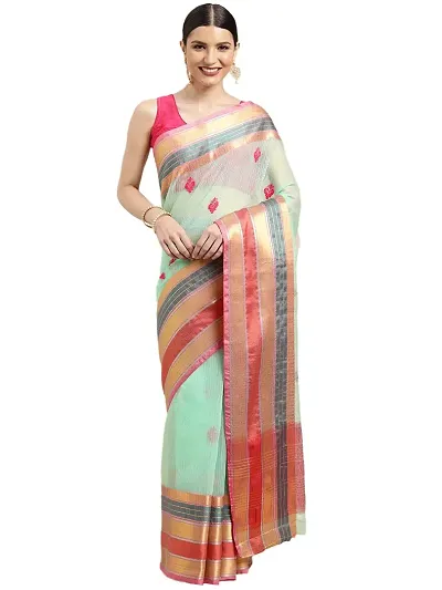 Shop the Exquisite Pink and Red Kota Doria Silk Saree with Real Zari  Weaving – Luxurion World