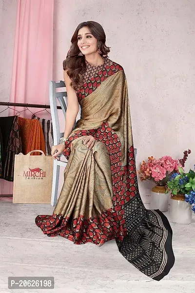 PEAR GREEN DIGITAL PRINTED BRASSO SAREE – SHANGRILA DESIGNER