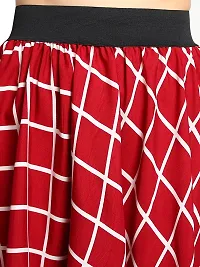 Aniyank Red Check Umbrella Flared Skirt for Girls (L)-thumb3