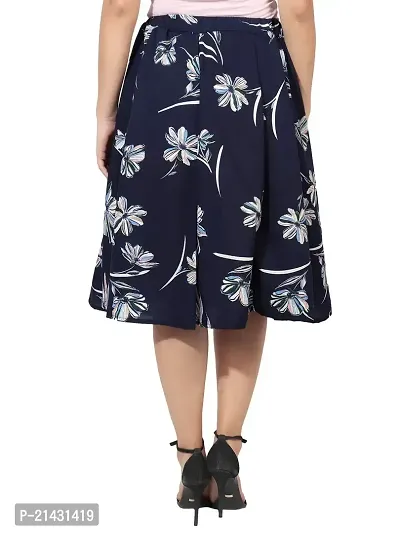 Elegant Floral Printed Polyester Skirt For Women-thumb3