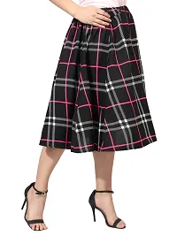 Classy Checked Polyester Skirt For Women-thumb4