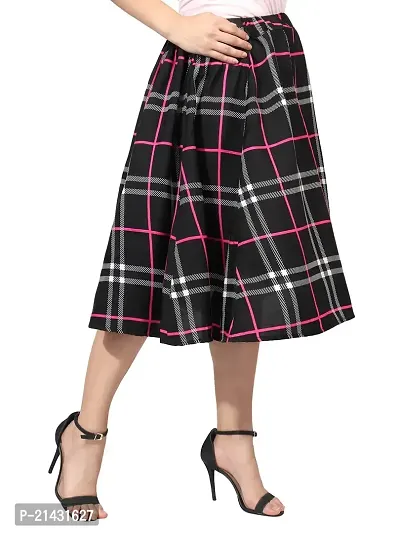 Classy Checked Polyester Skirt For Women-thumb5