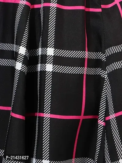 Classy Checked Polyester Skirt For Women-thumb2