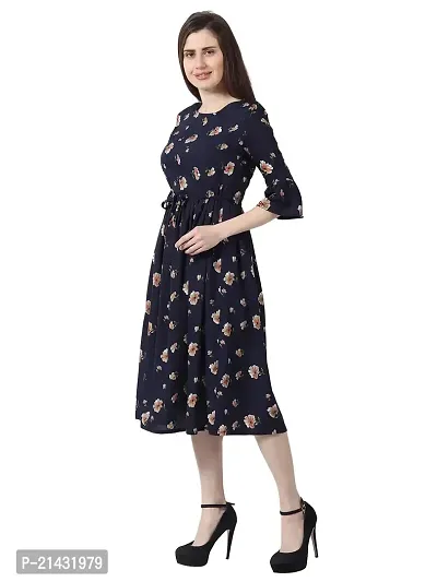 Aniyank Mustard Floral Print Midi Dress-thumb2