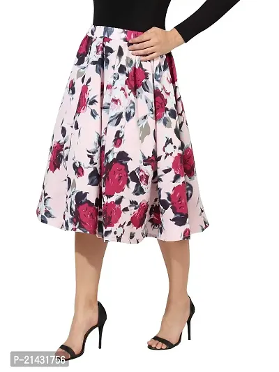Graceful  Rose Print Polyester Skirt For Women-thumb5