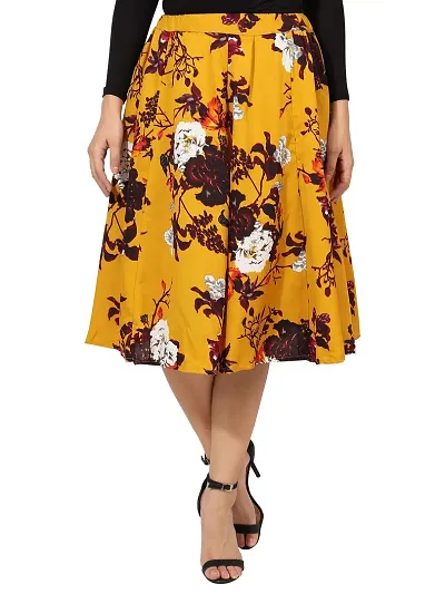 Beautiful Floral Print Skirt For Women