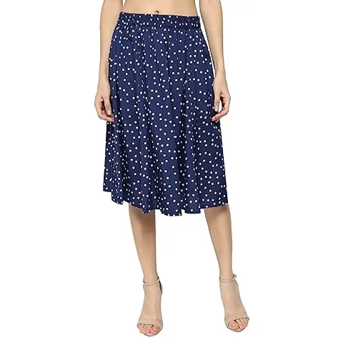 Aniyank Floral Print Flared Skirt for Girls/Women