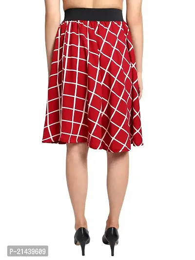 Aniyank Red Check Umbrella Flared Skirt for Girls (L)-thumb3