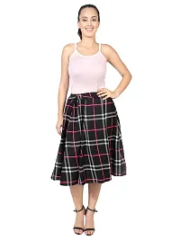 Classy Checked Polyester Skirt For Women-thumb2