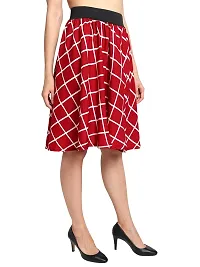 Aniyank Red Check Umbrella Flared Skirt for Girls (L)-thumb1