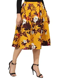 Beautiful Floral Print Polyester Skirt For Women-thumb2