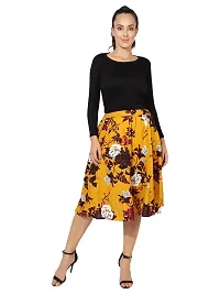 Beautiful Floral Print Polyester Skirt For Women-thumb4