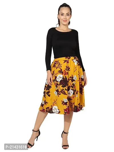 Beautiful Floral Print Polyester Skirt For Women-thumb5