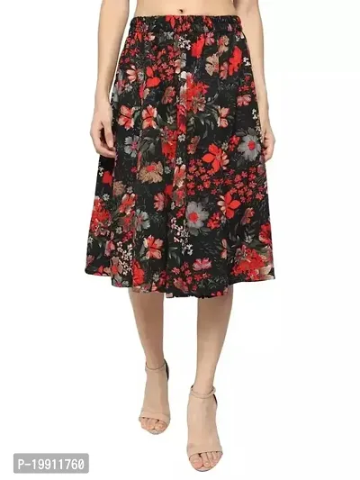 Elegant Crepe Printed Skirts For Women-thumb0