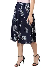 Elegant Floral Printed Polyester Skirt For Women-thumb1