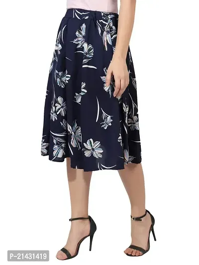 Elegant Floral Printed Polyester Skirt For Women-thumb2