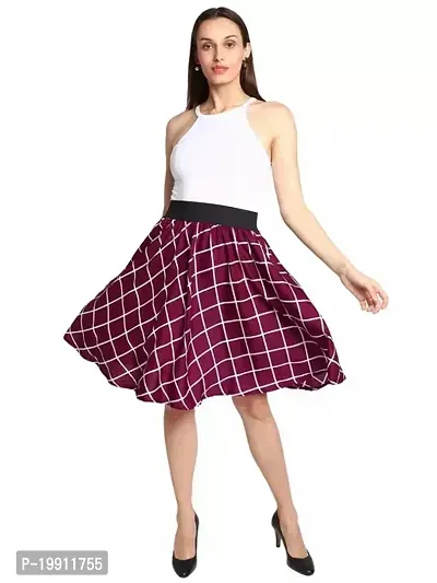 Elegant Purple Crepe Printed Skirts For Women-thumb0