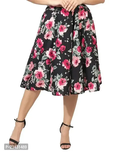 Beautiful Floral Printed Rayon Skirt For Women