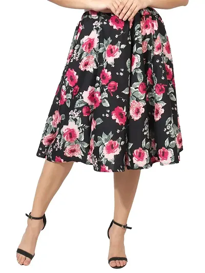 Beautiful Floral Rayon Skirt For Women