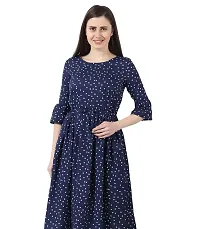 Aniyank Mustard Floral Print Midi Dress-thumb3