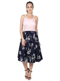 Elegant Floral Printed Polyester Skirt For Women-thumb2