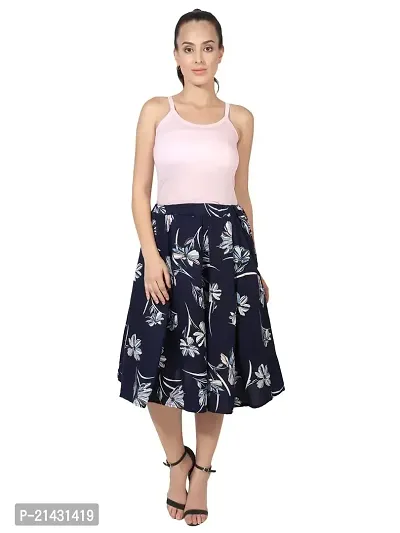 Elegant Floral Printed Polyester Skirt For Women-thumb3