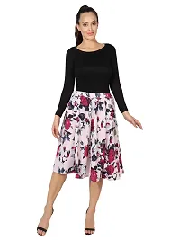 Graceful  Rose Print Polyester Skirt For Women-thumb2