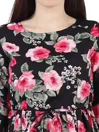 Stylish Black Floral Print over it Midi for Girls/Women-thumb4