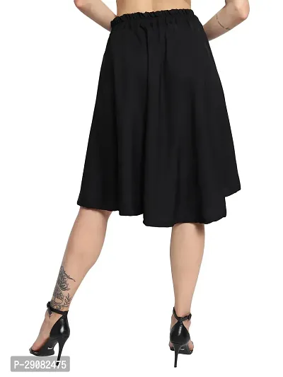 Stylish Flared Black Skirt Attached with Belt-thumb3